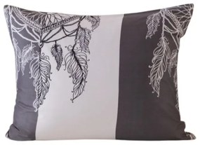 Husa pentru perna din microfibra TIRSO 50x70 cm, gri-alb