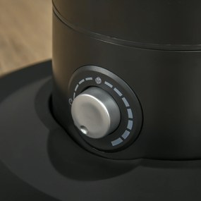 HOMCOM Ventilator Nebulizator cu 4 Roți, cu Rezervor 2.8L și 4 Viteze, Ventilator de Podea Metalic, PE și ABS, 44.5x44.5x120 cm, Negru