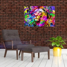 Tablou - 3D imaginea leului (90x60 cm)