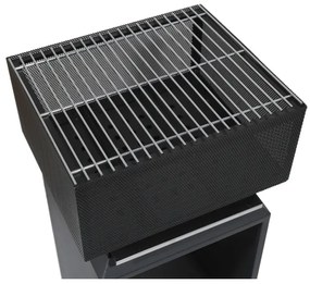 Vatră portabilă pentru lemne cu grătar neagră