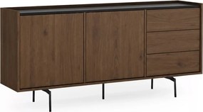 Comodă Zenar 170 cm cu sertare - nuc elegant / negru