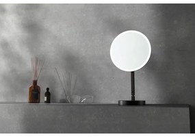 Oglinda cosmetica baie cu iluminare LED si picior negru Deante Silia Negru