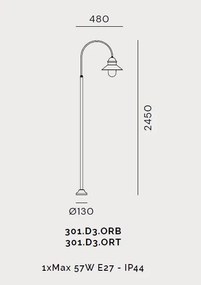 Stalp exterior cu protectie IP44 Borgo H-245cm