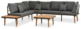 vidaXL Set mobilier de grădină cu perne, 4 piese, lemn masiv de acacia