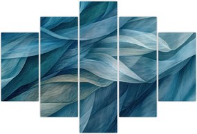 Tablou - Undele albastre și albe (150x105 cm)