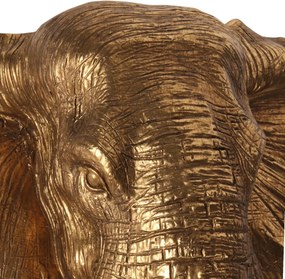 Ornament de perete din polirășină, auriu, model elefant, 23 x 43,5 x 41,5 cm, „Mysore”