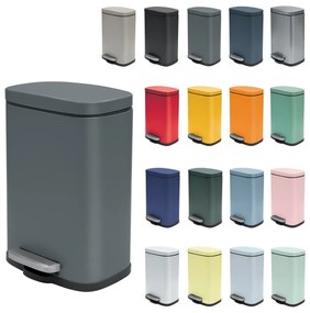 Coș de gunoi cu pedală soft-close Spirella Akira 12 l, alb mat, 12 l