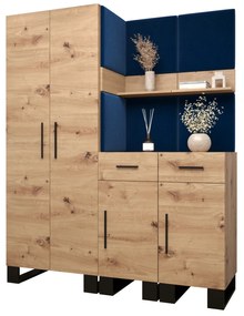 Set mobilier pentru hol Amanda 7 (Stejar artisan + Albastru). 1085916