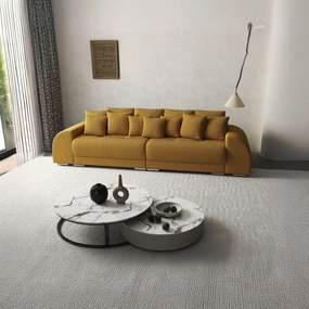 Canapea extensibilă dumonde cu 2 lăzi de depozitare si sezut confortabil din spuma high-density, Verona Zoom Mustar 310x100 cm