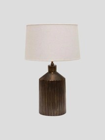 Lampa de masa, din aluminiu, cu abajur din in, Zen