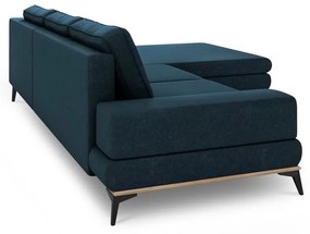 Colțar extensibil cu șezlong pe partea dreaptă Windsor & Co Sofas Planet, albastru petrol