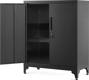 Dulap metalic multifuncțional RAVEN, 40x80x90 cm, negru SongmicsHome