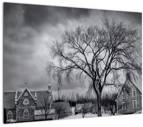 Tablou cu sat alb negru (70x50 cm), în 40 de alte dimensiuni noi