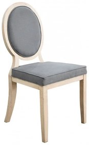 Scaun dining, gri, stofa, Medaillon
