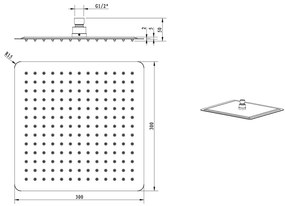 Cap de duș argintiu lucios din oțel inoxidabil Slim – Sapho
