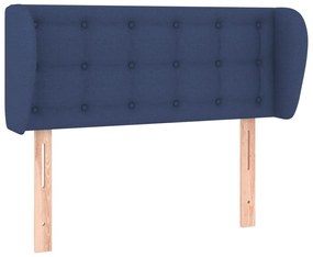3117558 vidaXL Tăblie de pat cu aripioare, albastru, 83x23x78/88 cm  textil