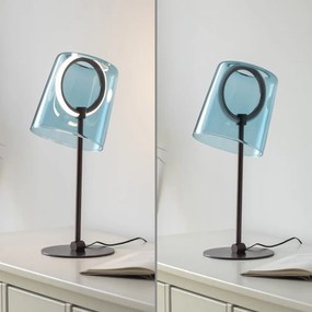 Veioza moderna LED 2700K, sticla, albastru, Zula