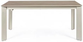 Masa dining extensibila pentru 10 persoane maro/gri taupe din ceramica si MDF, 160-220 cm, Briva Bizzotto