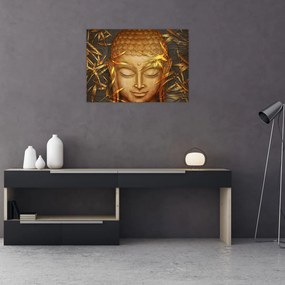 Tablou pe sticlă - Buddha de aur (70x50 cm)