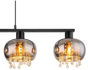 Pendul design modern Corry negru, fumuriu 21cm