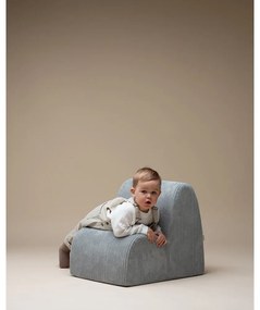 Fotoliu de copii verde mentă cu tapițerie din catifea reiată Cloud – Wigiwama