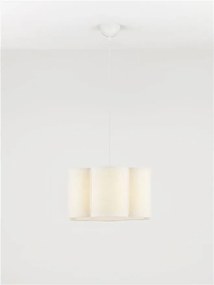 Lustra suspendata cu abajur textil bej BLOOSY