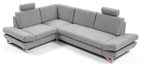 Colțar extensibil AVESTA tapițat, cu spațiu de depozitare, L, stânga, gri