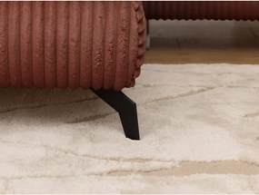 Colțar teracotă cu tapițerie din catifea reiată (cu colț pe partea stângă/în formă de ”L”) Marbeya – Ropez