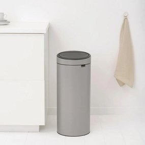 Cos de gunoi Brabantia Touch Bin New 1010459, 30 l, Inchidere silentioasa si lina, Gri deschis