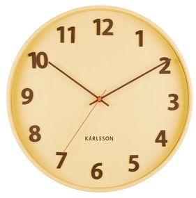Karlsson 5920LY design ceas de perete 40 cm, galben moale