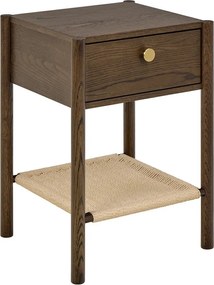 Noptieră în culoare naturală închisă cu aspect de lemn de stejar Monfort – Actona