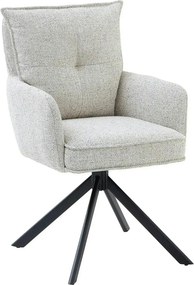 Scaun SOFIA, bej/negru, stofa clasica/metal, 61x66x93 cm