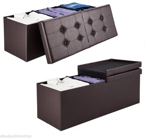 Deuba Cutie depozitare cu capac rabatabil maro - 115x38x38cm