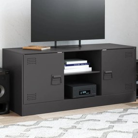 Comodă TV, negru, 99x39x44 cm, oțel