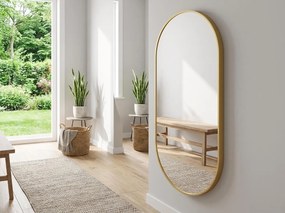 Oglinda ovala de perete OLVANI 100x50 cm cu rama aurie