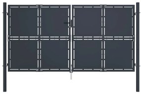 vidaXL Poartă de grădină, antracit, 300 x 200 cm, oțel