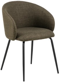 MAZZONI EXPORT CLARA Verde Măsliniu (material Basel 77)/picioare negre - SCAUN MODERN ADÂNC TAPIȚAT PENTRU SALON/LIVING/BIROU LOFT