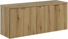 Set dulap baza suspendat 140 cm cu blat si dulap lateral Comad Nova stejar Coast Evoke