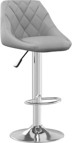 vidaXL Scaun de bar, gri deschis, catifea