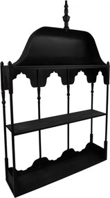 Etajera de perete, neagra, din metal, cu 1 raft, Bica