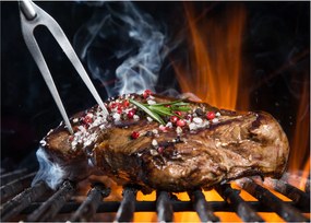 Tablou cu steac pe grill (70x50 cm)