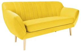 Canapea cu tapițerie din catifea Mazzini Sofas Sardaigne, 158 cm, galben