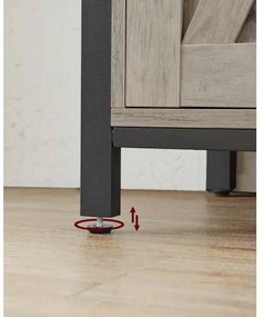 Comodă cu uși glisante FIRA taupe/negru