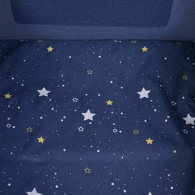 Patut pliant transformabil in tarc copii NOVOKIDS™ Onceuponatime NEST, 62X125 cm, 2 Niveluri, Jucarie Carusel muzical, Fermoar acces lateral, Albastru