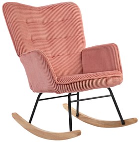 HOMCOM Fotoliu cu leagăn, Fotoliu de relaxare, Scaun cu leagăn, rezistent până la 120 kg, Poliester, 98 x 71 x 101 cm, Roz | Aosom Romania
