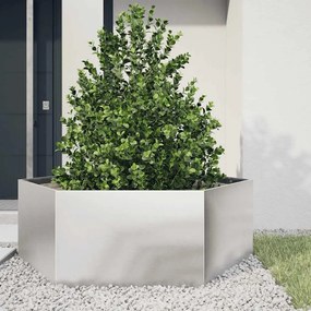 vidaXL Jardinieră de grădină 138x120x45 cm oțel inoxidabil hexagonal