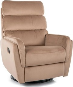Fotoliu recliner ARGOS, stofa catifelata bej - Bluvel 28, 78x84/162x10