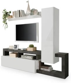 Set mobilier pentru living LENOR alb/antracit