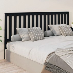 Tablie de pat, negru, 206x6x101 cm, lemn masiv de pin Negru, 206 x 6 x 101 cm, 1
