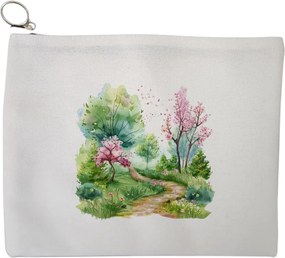 Portfard Cosmetice tip Plic, model Spring Path, 23x18 cm, Alb, BEKZ®